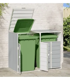 Containerberging voor 2 containers 144x81x113 cm staal grijs Manden En Bakken
