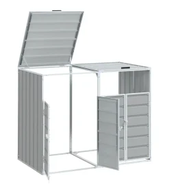 Containerberging voor 2 containers 144x81x113 cm staal grijs Manden En Bakken
