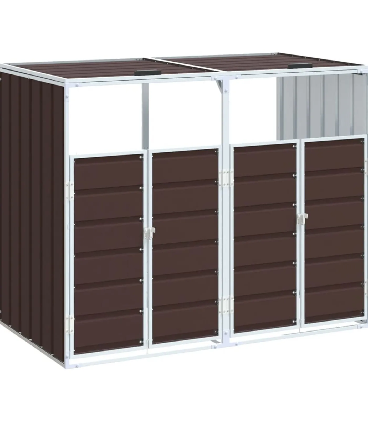 vidaXL Containerberging voor 2 containers 144x81x113 cm staal bruin