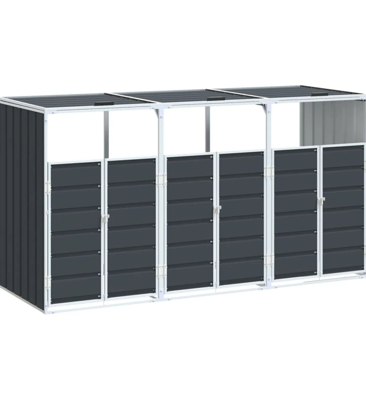 New Containerberging voor 3 containers 216x81x115cm staal antraciet Manden En Bakken