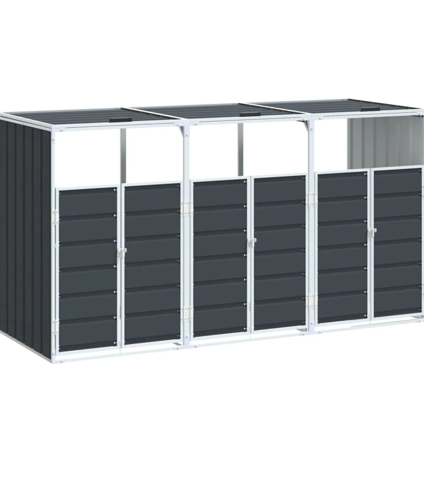 New Containerberging voor 3 containers 216x81x115cm staal antraciet Manden En Bakken