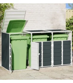 New Containerberging voor 3 containers 216x81x115cm staal antraciet Manden En Bakken