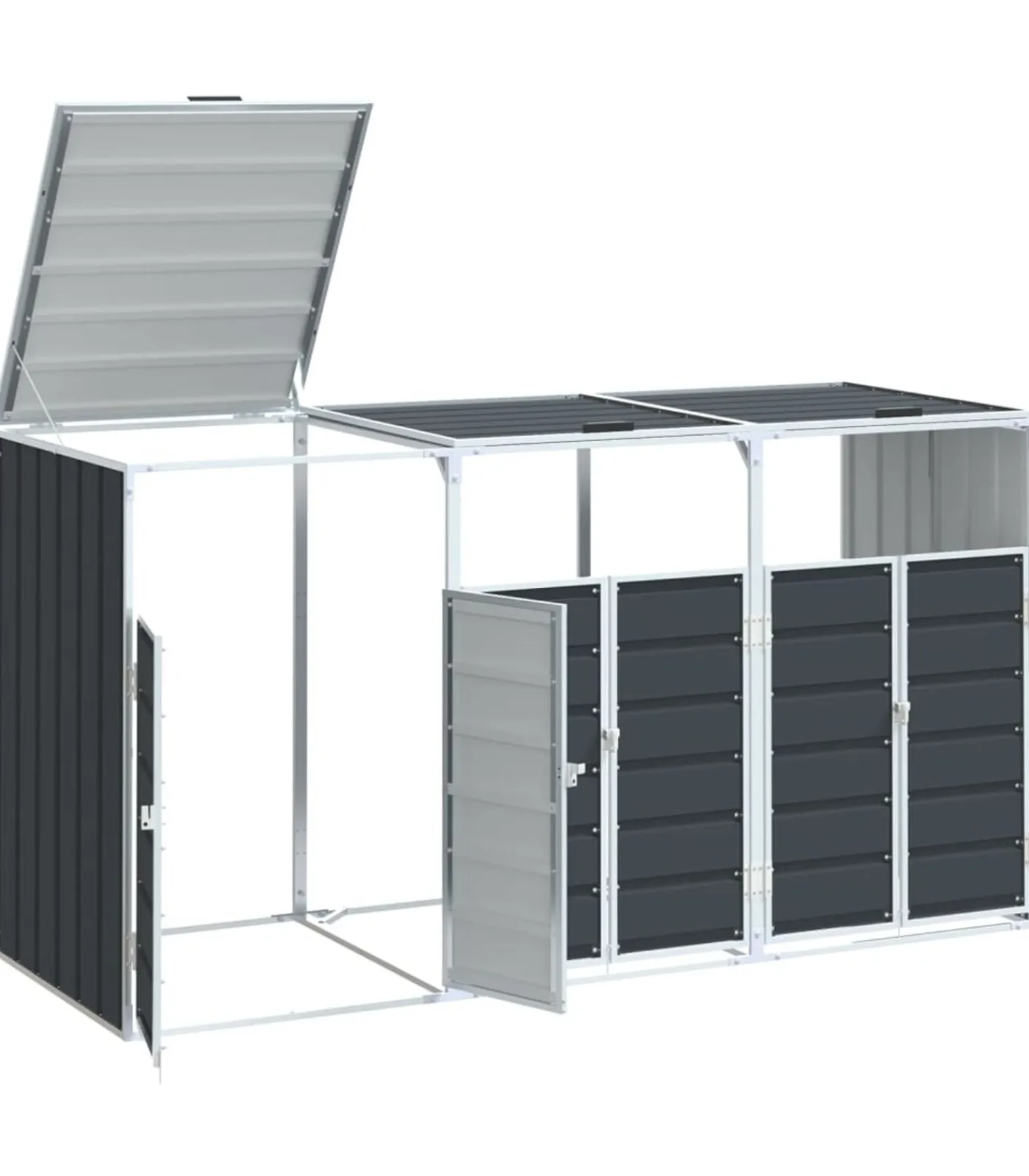 New Containerberging voor 3 containers 216x81x115cm staal antraciet Manden En Bakken