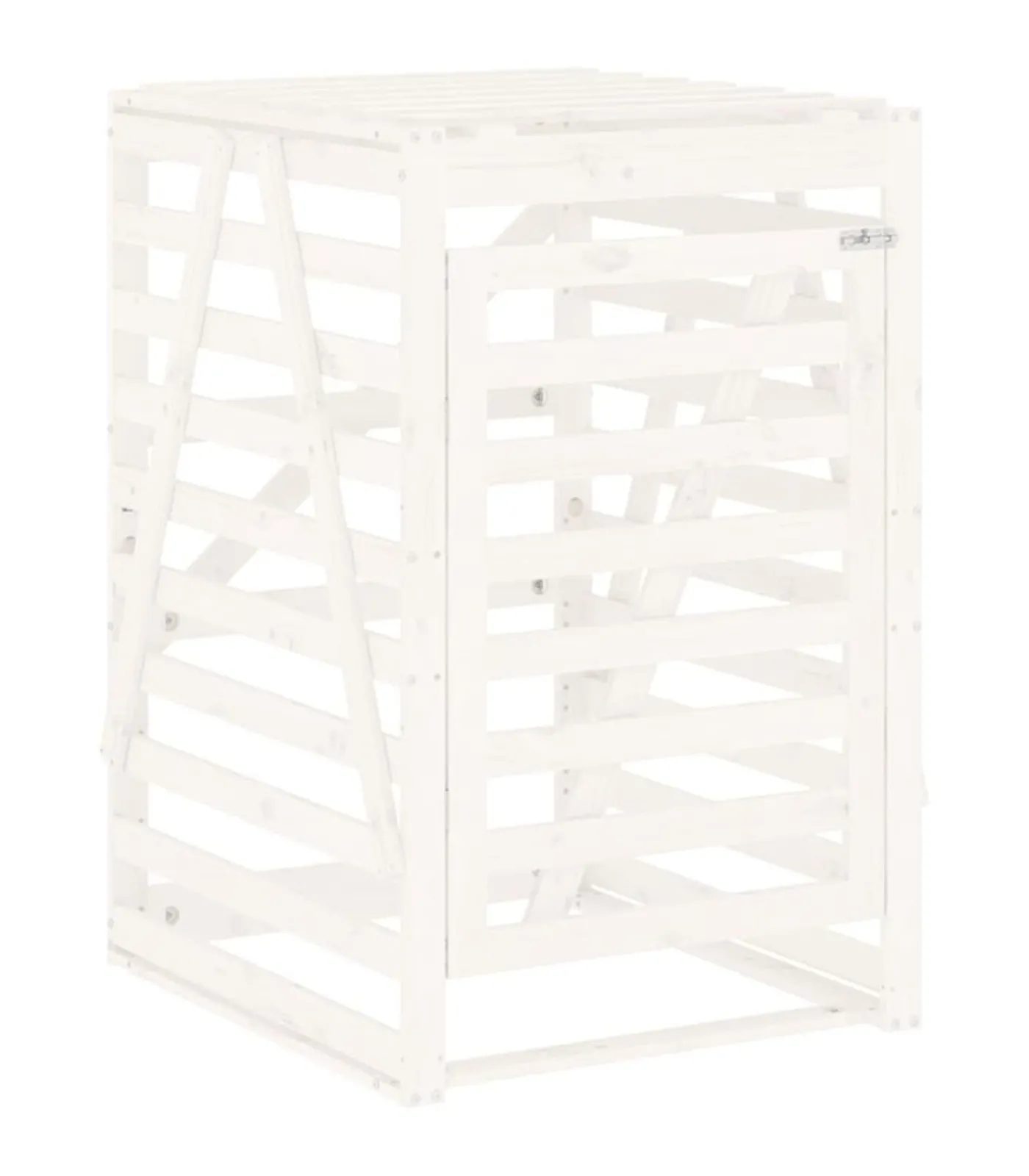 vidaXL Containerberging 84x90x128,5 cm massief grenenhout wit