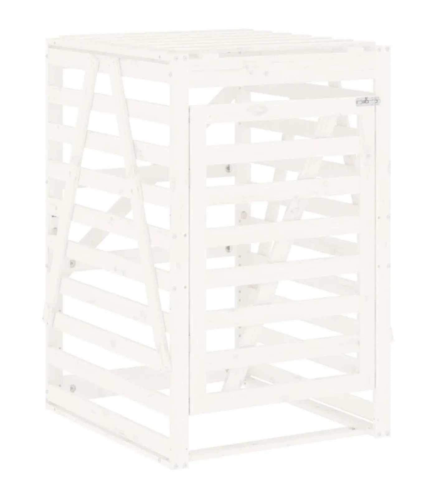 vidaXL Containerberging 84x90x128,5 cm massief grenenhout wit