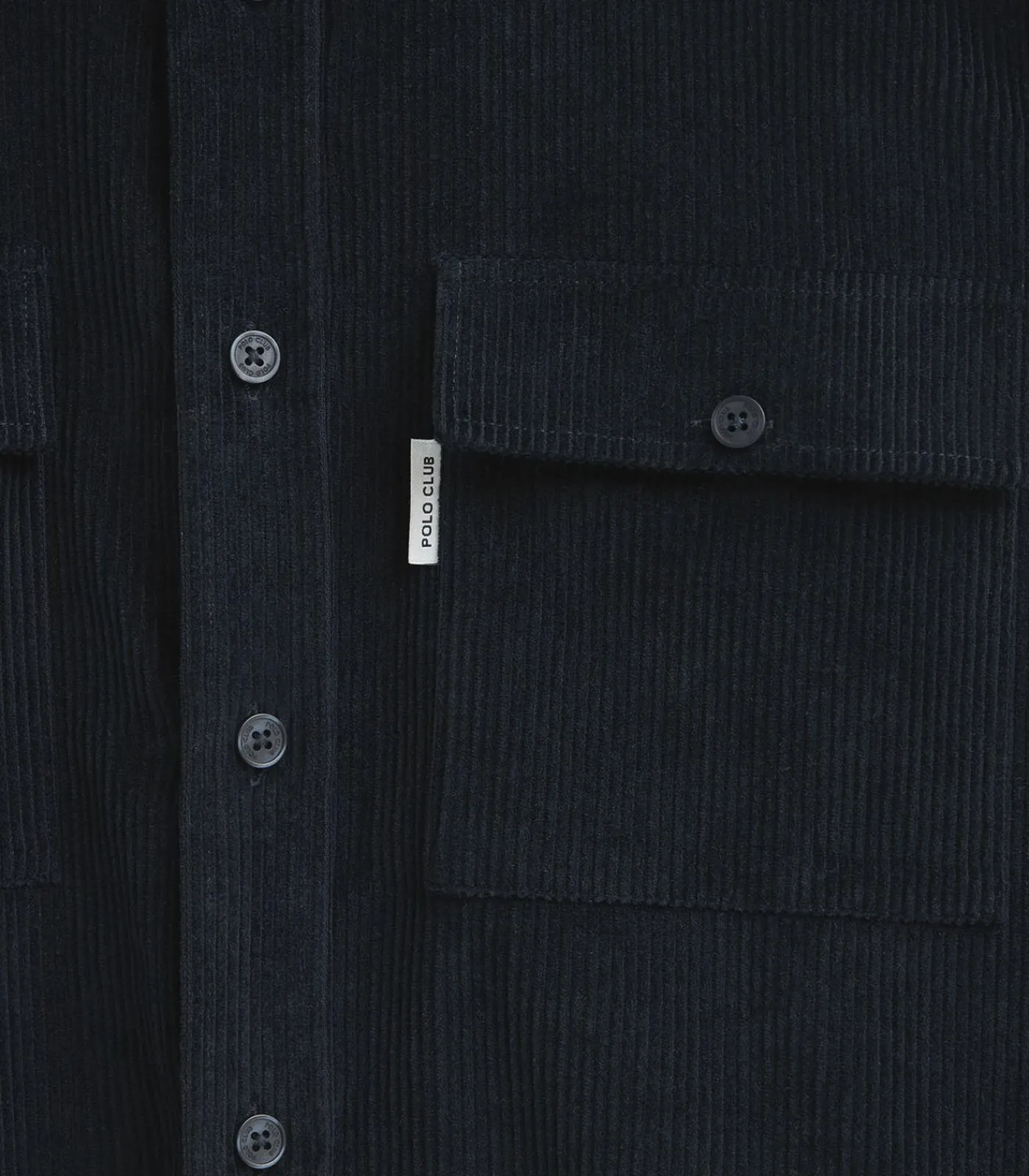 Clearance Corduroy hemd in marineblauw met Franse kraag en -logo Heren Hemden