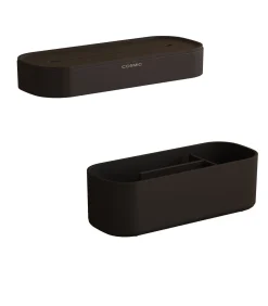 Outlet ALIFE Plankpakket. Bevat een handdoekring en een organizer. Gemaakt van ABS met een minimalistisch en functioneel design. Organizer-accessoireset voor de Alife-gids. Zwart. Organiseren