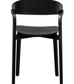 WOOOD Cras Eetkamerstoelen - Essenhout - Zwart - Set van 6