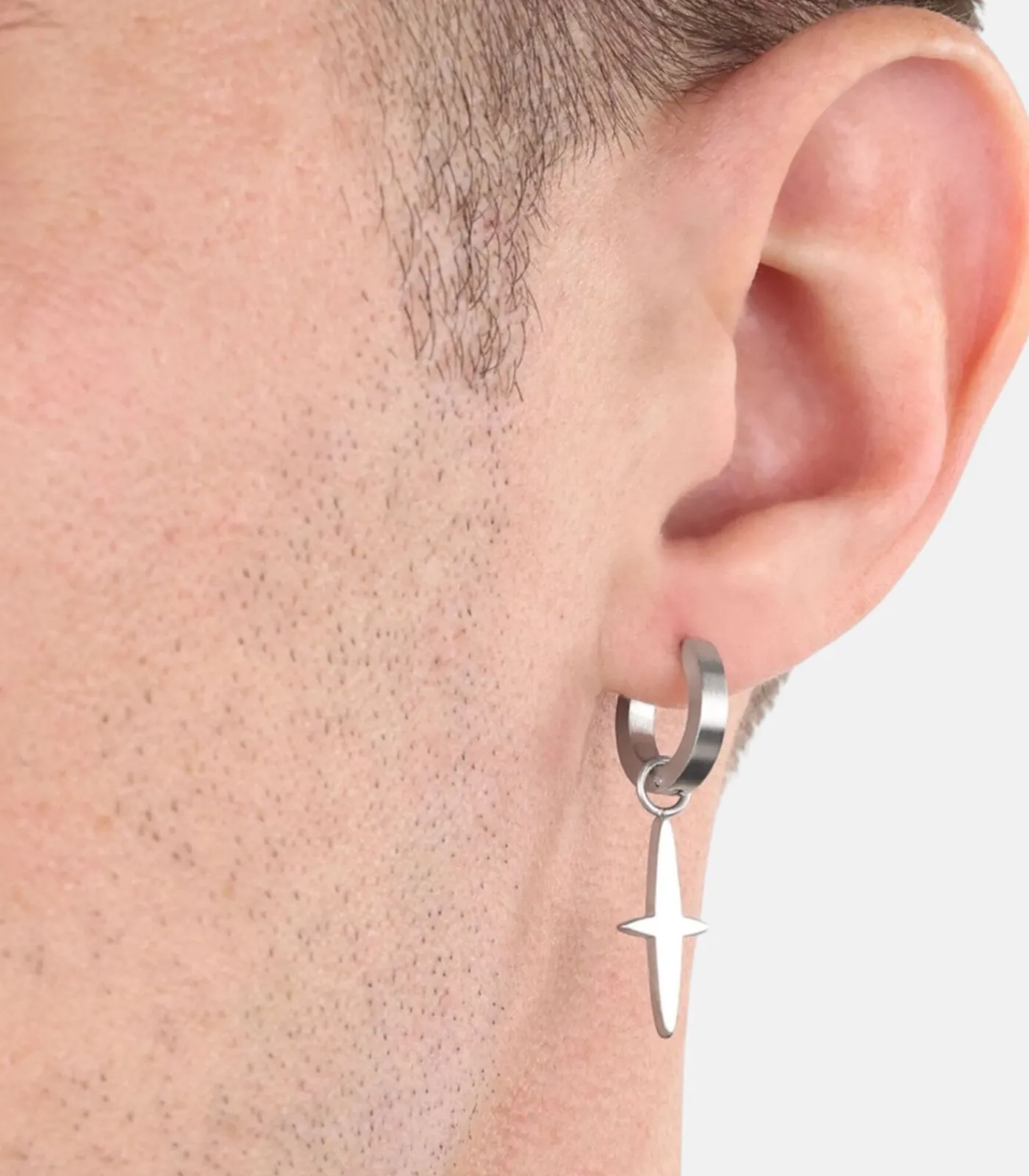 Sale Creolen voor mannen, kruis van roestvrij staal Heren Oorbellen