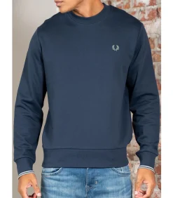 Heren Fred Perry Crew neck sweatshirt - dark airforce light ice bayleaf