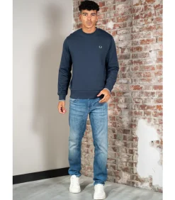 Heren Fred Perry Crew neck sweatshirt - dark airforce light ice bayleaf