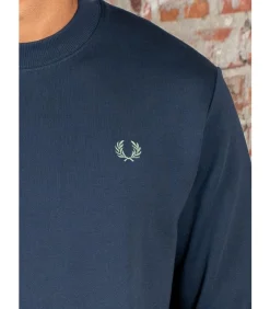 Heren Fred Perry Crew neck sweatshirt - dark airforce light ice bayleaf