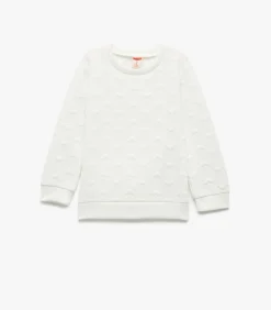 Kinderen Koton Crèmekleurige Meisjestrui Met Hartjespatroon