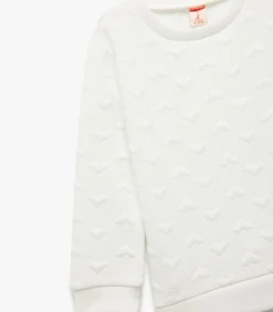 Kinderen Koton Crèmekleurige Meisjestrui Met Hartjespatroon