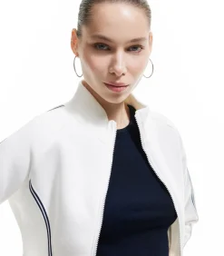 DAMES Koton Crop Sweatshirt Met Rits en Streepdetails