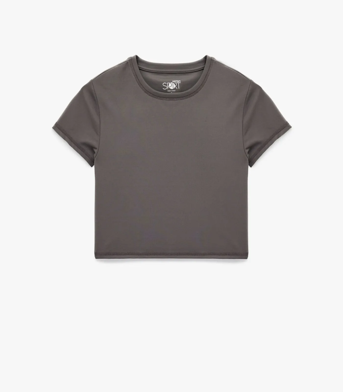 DAMES Koton Crop T-shirt Korte Mouwen Ronde Hals Zwart