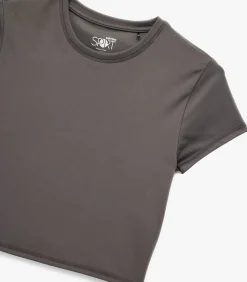 DAMES Koton Crop T-shirt Korte Mouwen Ronde Hals Zwart