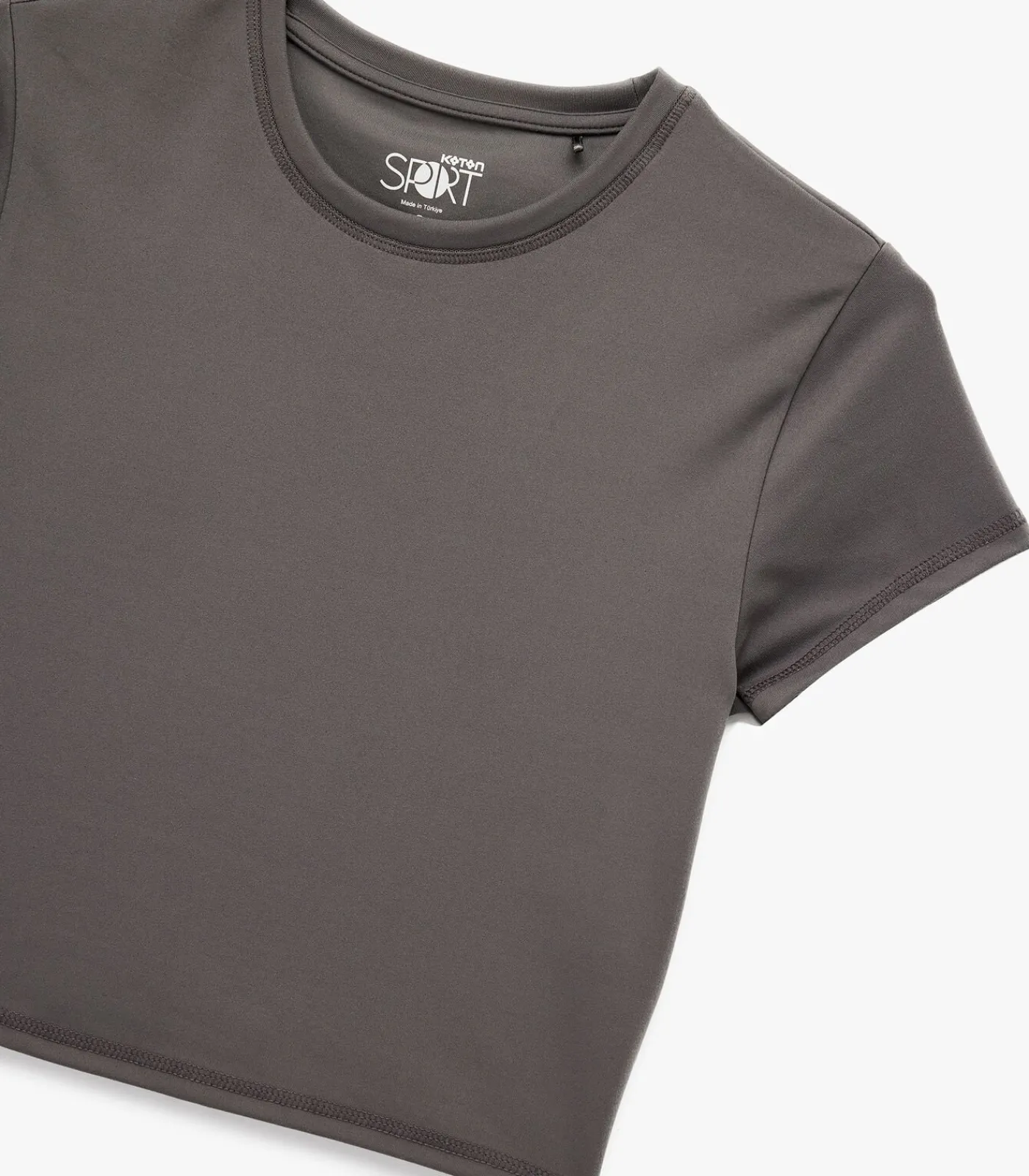 DAMES Koton Crop T-shirt Korte Mouwen Ronde Hals Zwart