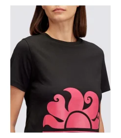 DAMES SUNDEK Cropped T-Shirt With Maxi Logo Print