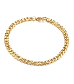 Cuban Link Heren Armband - Dikke Schakel - 5mm - Goud kleurig Heren Armbanden