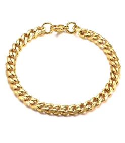 Best Cuban Link Heren Armband - Dikke Schakel - 7mm - Goud kleurig Heren Armbanden
