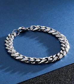 Discount Cuban Link Heren Armband - Dikke Schakel - 7mm - Zilver Kleurig Heren Armbanden