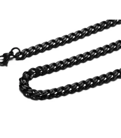 Discount Cuban Link Heren Ketting - Dikke Schakel - 7mm - Zwart Heren Kettingen
