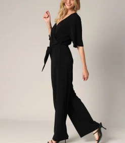 Outlet DAISY - Soepel vallende jumpsuit met korte mouwen en pailletteneffect DAMES Jumpsuits