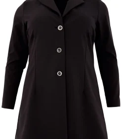 Hot Dames Blazer met imitatieleren detail DAMES Maatpakken & Blazers