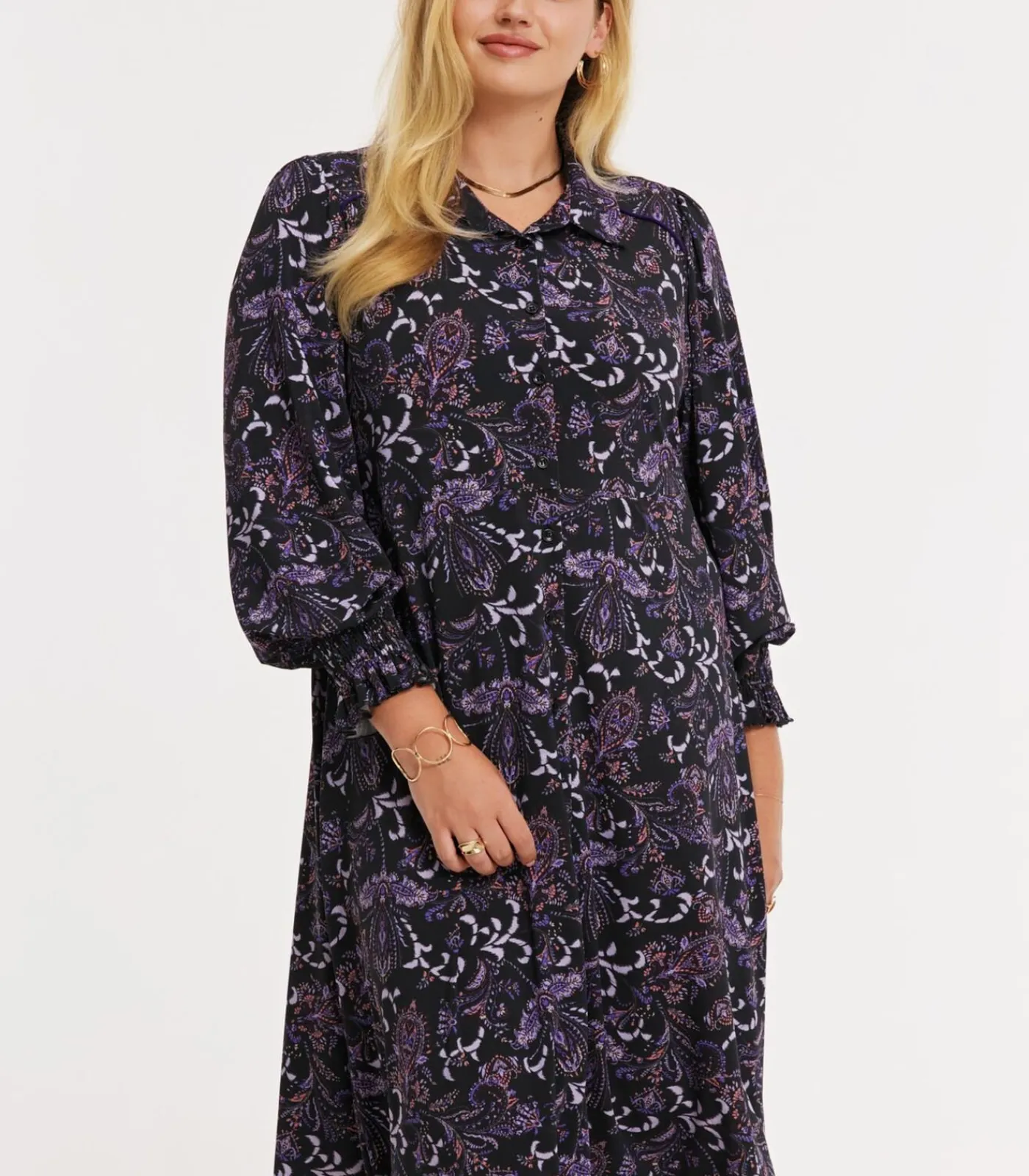 DAMES YOEK Dames Jurk print