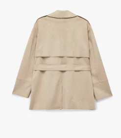 DAMES Koton Dames Trenchcoat Kunstsuède Lang Ceintuur