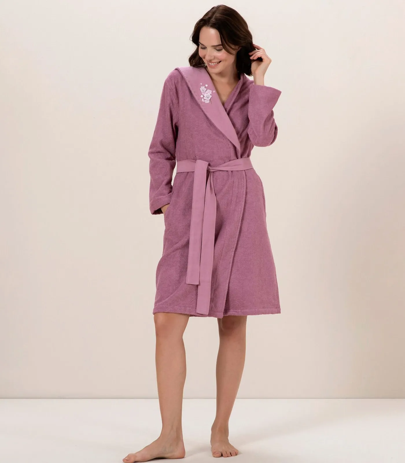 Hot Damesbadjas Benitta Orchidee - L DAMES Badjassen