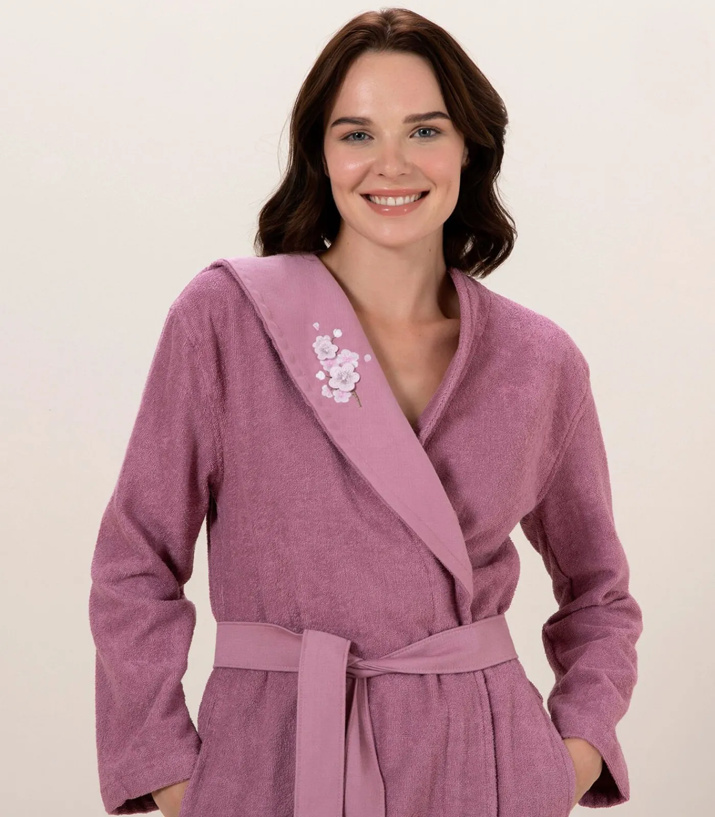 Hot Damesbadjas Benitta Orchidee - L DAMES Badjassen