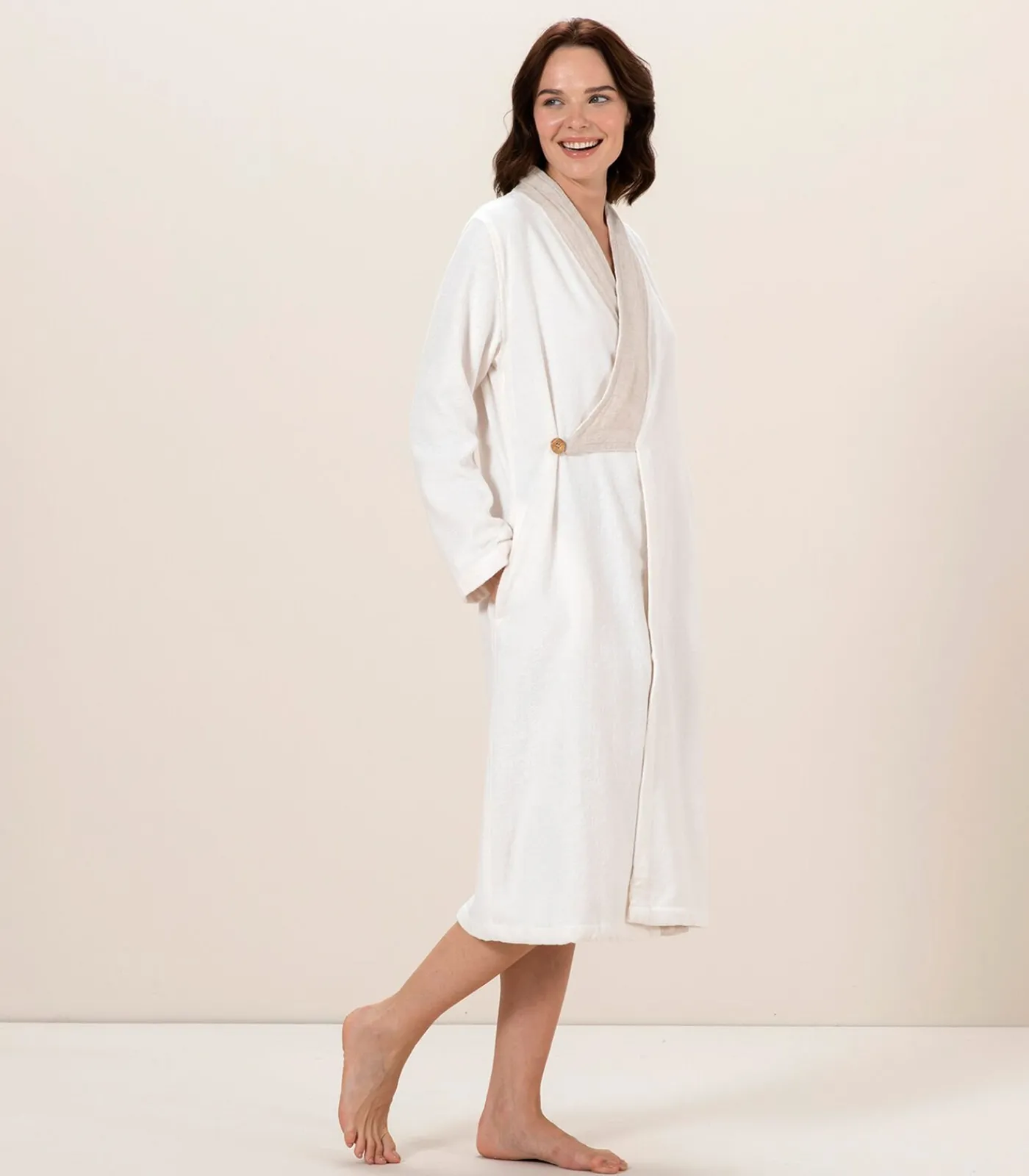 DAMES Chakra Damesbadjas Puur Ecru - L