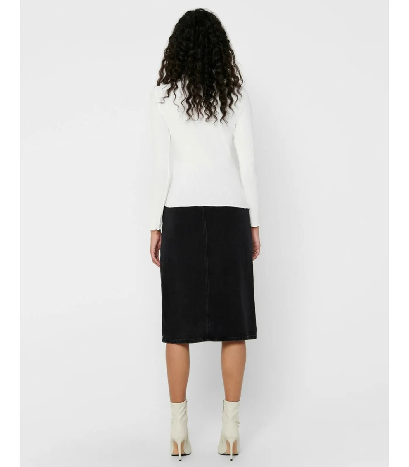 DAMES Only Dames-T-shirt Emma met lange mouwen - Col Montant