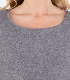 Hot Dames-T-shirt met vierkante hals Heather grijs DAMES Loungewear
