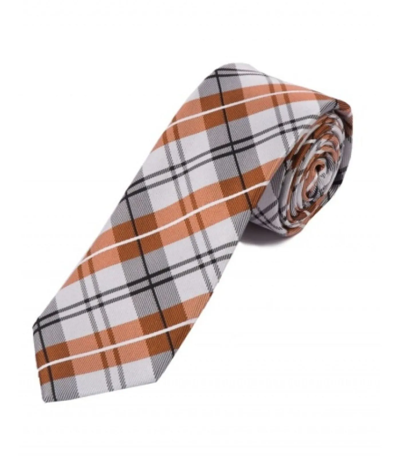 Heren Shirts & co Das slimline schotse ruit grijs bruin