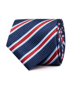 New Das zijde regimental rood blauw Heren Kostuums & Blazers