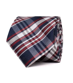 Heren Tresanti Das zijde schotse ruit rood wit blauw