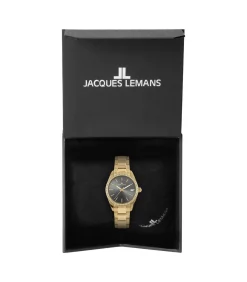 DAMES Jacques Lemans Datum horloge Derby Grey - Gold