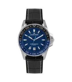 Heren Jacques Lemans Datum horloge Liverpool Diver Blue - Black