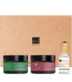Dr Botanicals DB Groene Kaviaar & Argan Olie Nachtmoisturiser, Licht Serum en La Rose Française - Nachtmoisturiser