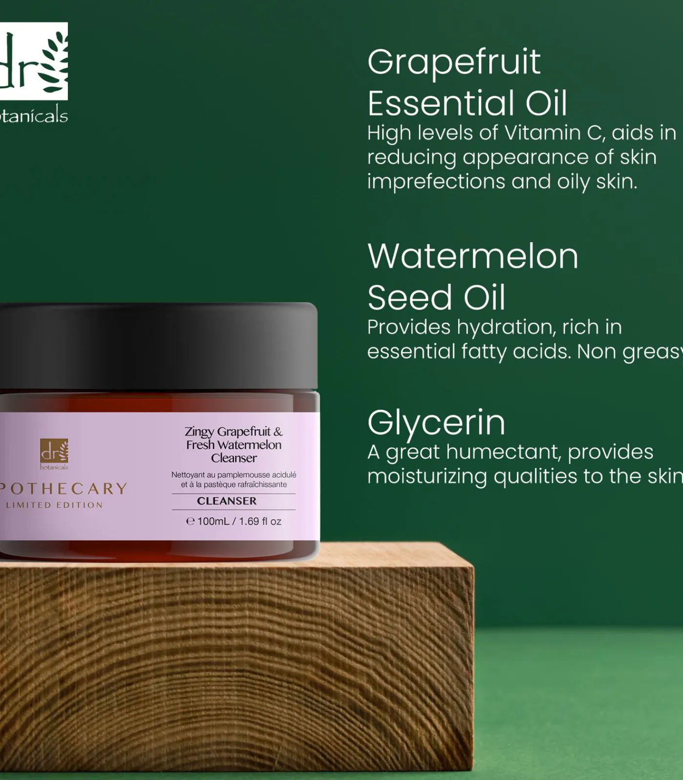 Dr Botanicals DB Pittige Grapefruit en Verse Watermeloen Reinigingsgel