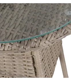 Hot 3-delige Bistroset met kussens poly rattan bruin Tuinmeubelen