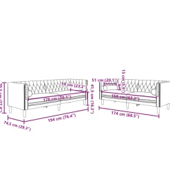 vidaXL 2-delige Loungeset Chesterfield met bolsters fluweel geel