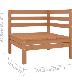 Hot 10-delige Loungeset massief grenenhout honingbruin Tuinmeubelen