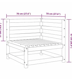 vidaXL 3-delige Loungeset massief grenenhout