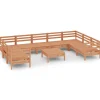 vidaXL 10-delige Loungeset massief grenenhout honingbruin
