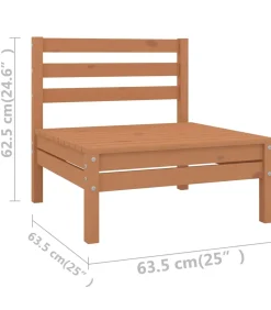 Online 8-delige Loungeset massief grenenhout honingbruin Tuinmeubelen