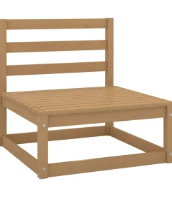 8-delige Loungeset massief grenenhout honingbruin Tuinmeubelen